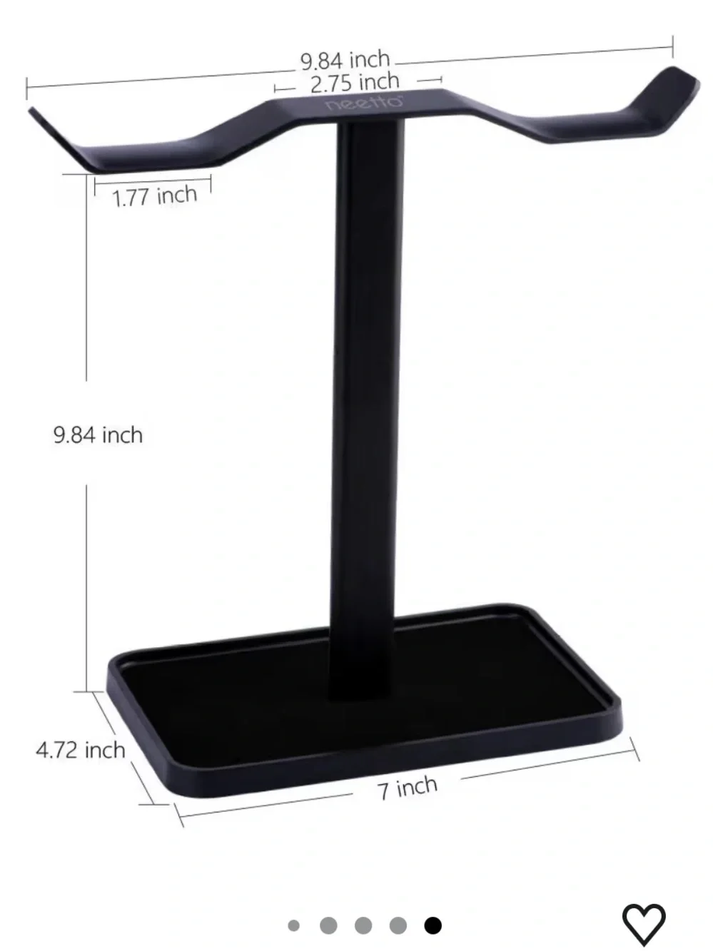 Neetto Dual Headphone Stand in Black